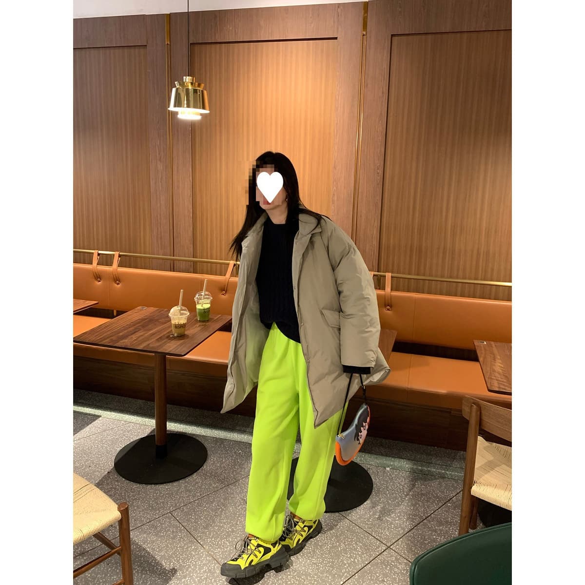 Fluorescent green sweatpants