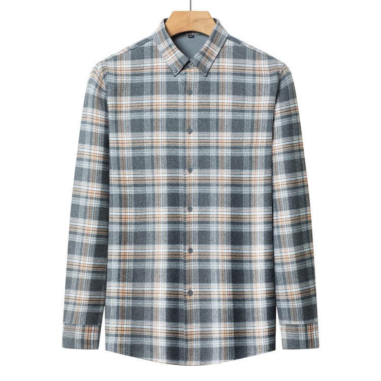 Young and Middle-Aged Men's Velvet Long-Sleeved Shirts Winter New Men's Thickened Warm Loose Plaid Shirts Dropshipping 5
