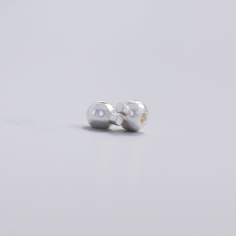Thick silver electroplated round positioning buckle 2.5mm
