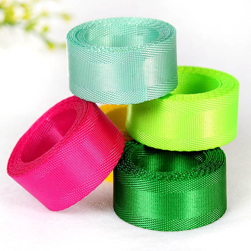 Nylon Bilateral Twill Ribbon Bag Shoelaces Clothing Lock Edge Plain Packaging Ribbon Gift Box Decorative Ribbon Lanyard 1