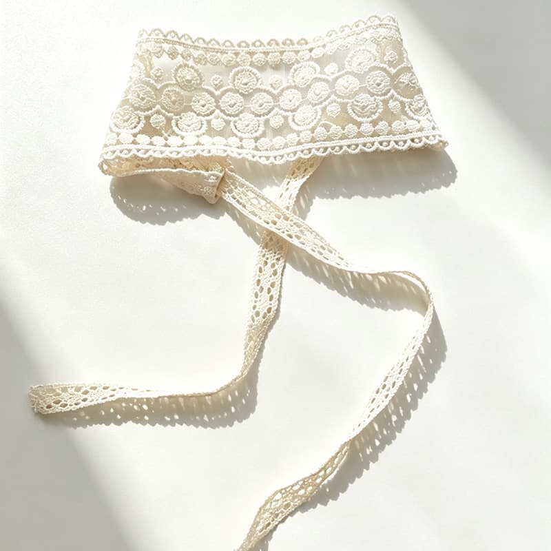 Beige lace headband