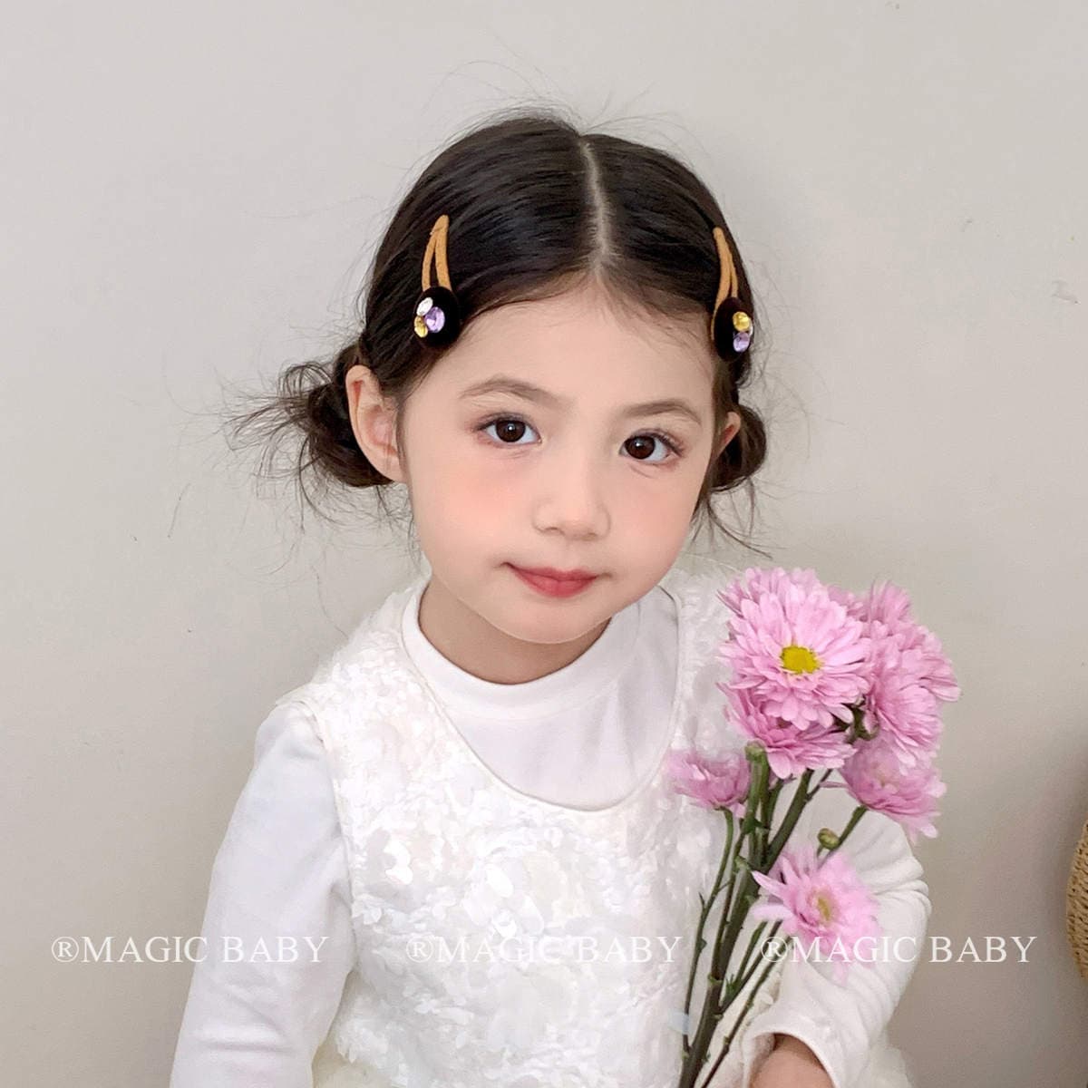Korean-Style High-End Rhinestone Hair Clip, Baby Velvet Red Clip, Children's New Year Hair Accessory, Hairpin, Bb Clip, Hair Ornament 4