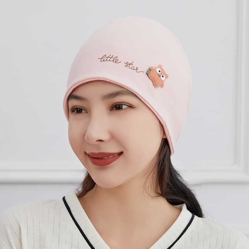 Thin material bear pink pile hat