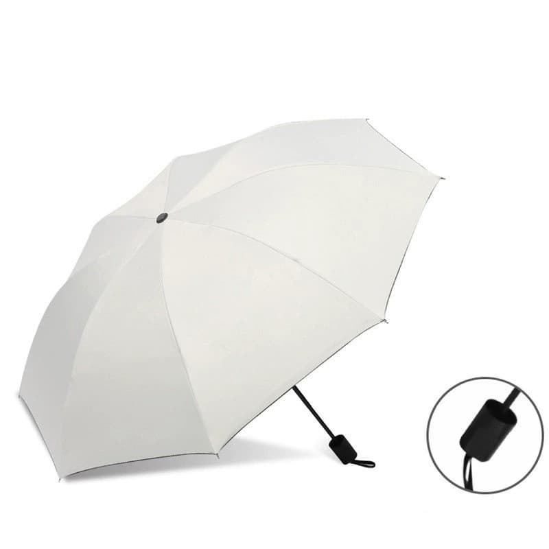 [manual model] 8-bone moonlight white reinforced umbrella for both rain and shine