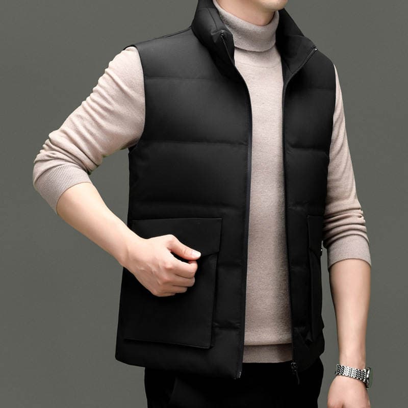 2025 Winter Men's down Vest, Casual Stand-Collar Sleeveless Jacket for Young and Middle-Aged Men, Wholesale Available 4