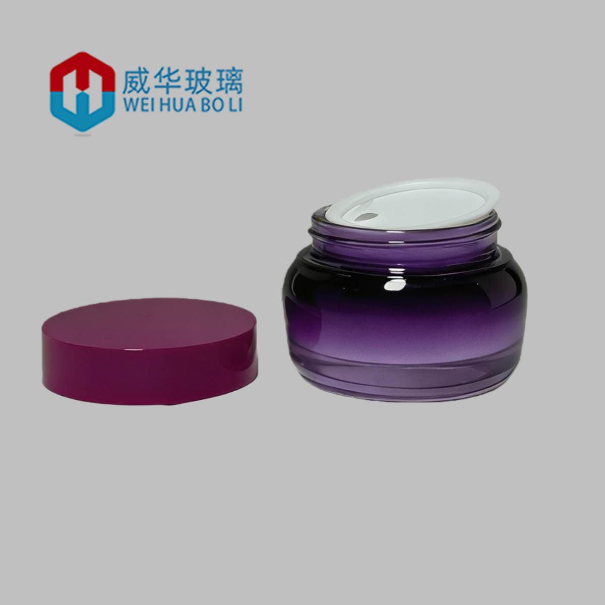 Cross-Border In-Stock Eqqualberry Same Style Transparent 50g Cream Jar Portable Purple Face Cream Jar Eye Cream Refillable Jar 1