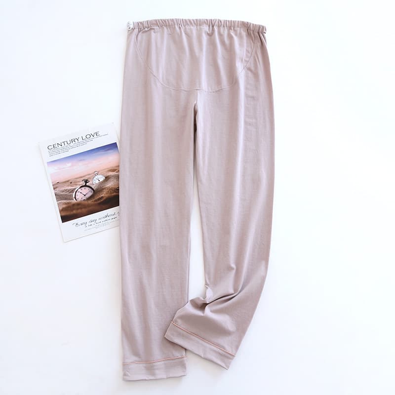 Lotus root starch color-hemmed belly pants