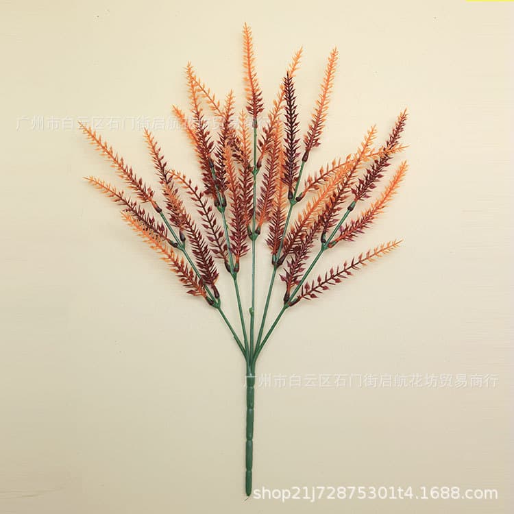 [5 forks of wheat ears, autumn red]