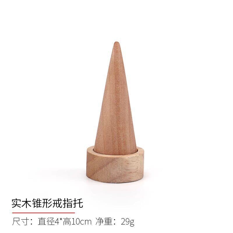 Solid wood color - conical ring display stand