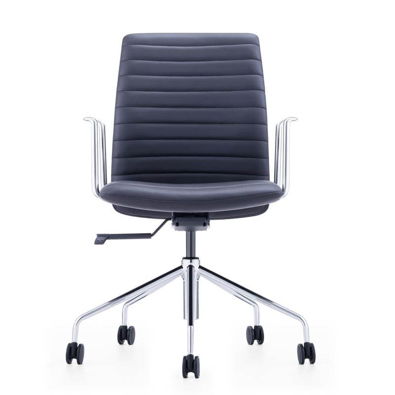 Leather Office Computer Staff Chair Modern Minimalist Conference Negotiation Business Reception Armchair Fashion Casual Swivel Chair 4