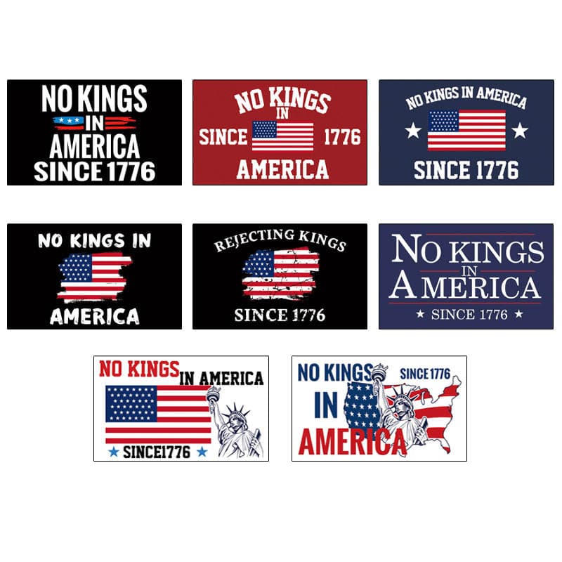 "No Kings" Amerika Bayrağı Fon Parçası (Müstəqillik Günü üçün) 4