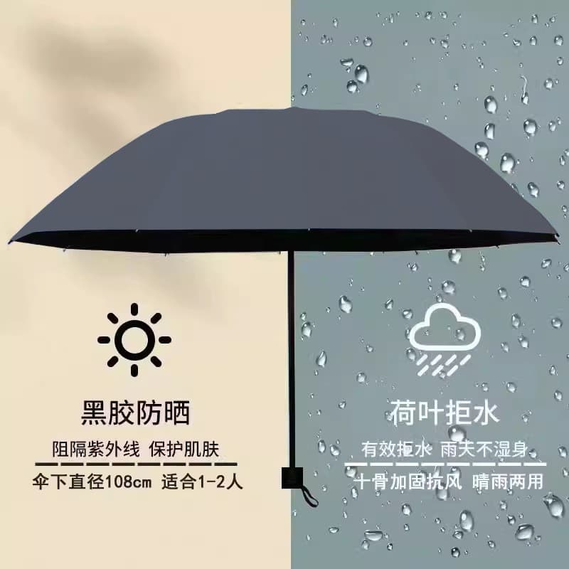 10-bone reinforced vinyl umbrella-double [dark gray]