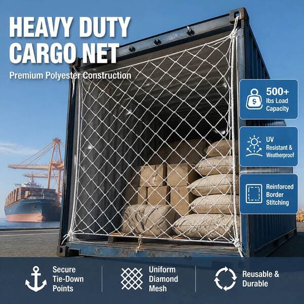 Container Netting 666cm Flat Container 1332cm High Container Tail Cargo Nylon Netting Anti-Fall Netting Isolation and Sealing Netting for Vehicles
