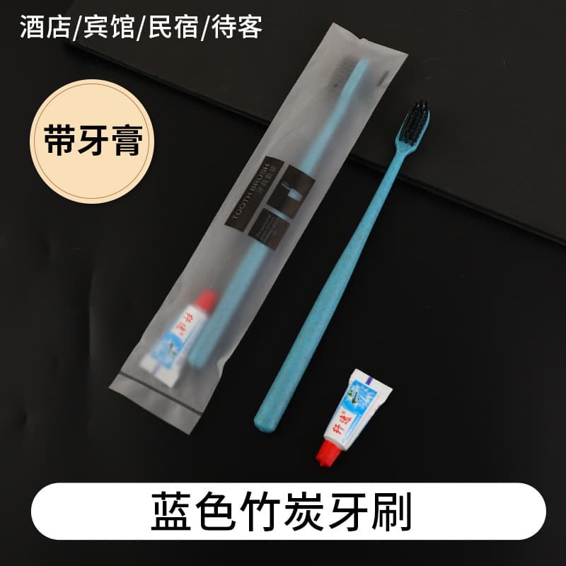 Soft film blue handle toothbrush + fiber toothpaste