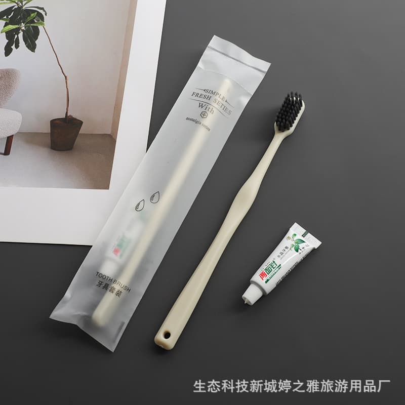 Soft film packaging + small waist toothbrush + [double-sided needle toothpaste]