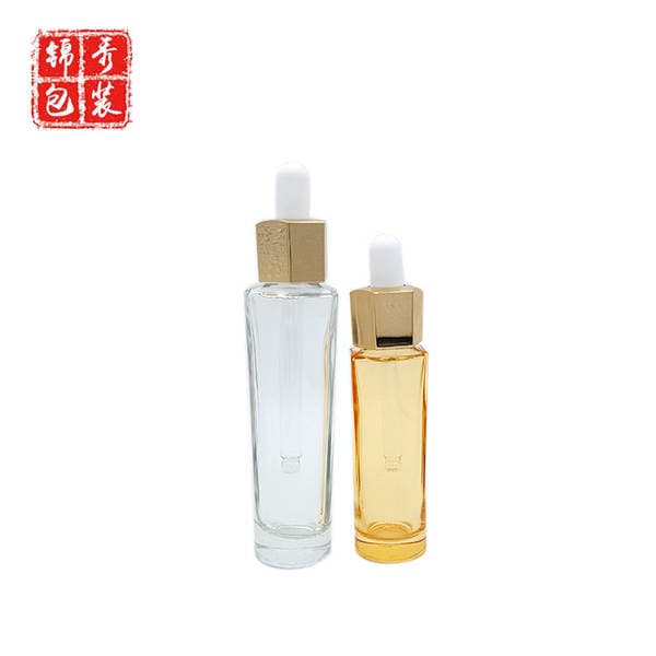 Jinxiu Packaging New 30ml Hexagonal Glass Dropper Bottle Essence Essence Hexagonal Bottle Cosmetic Bottle