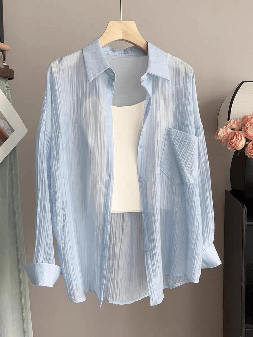 668 sky blue pocket style