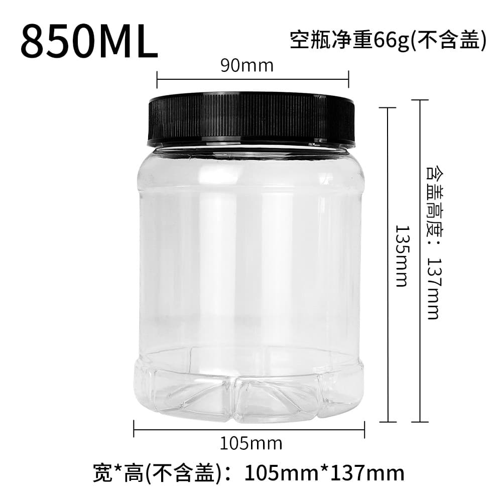 10 850ml plastic bottles