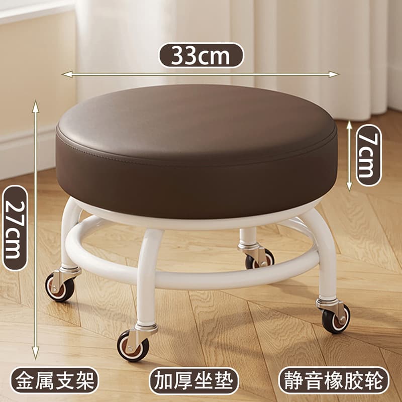 Dark coffee-silent wheel [double-layer iron frame-thickened seat cushion]