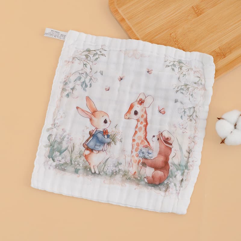 Single flower square scarf giraffe (30*30cm)