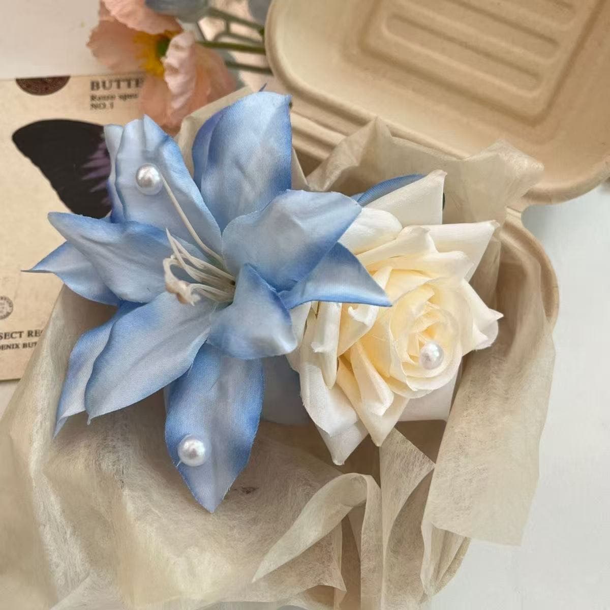 5945 exquisite peony rose lazy clip-blue
