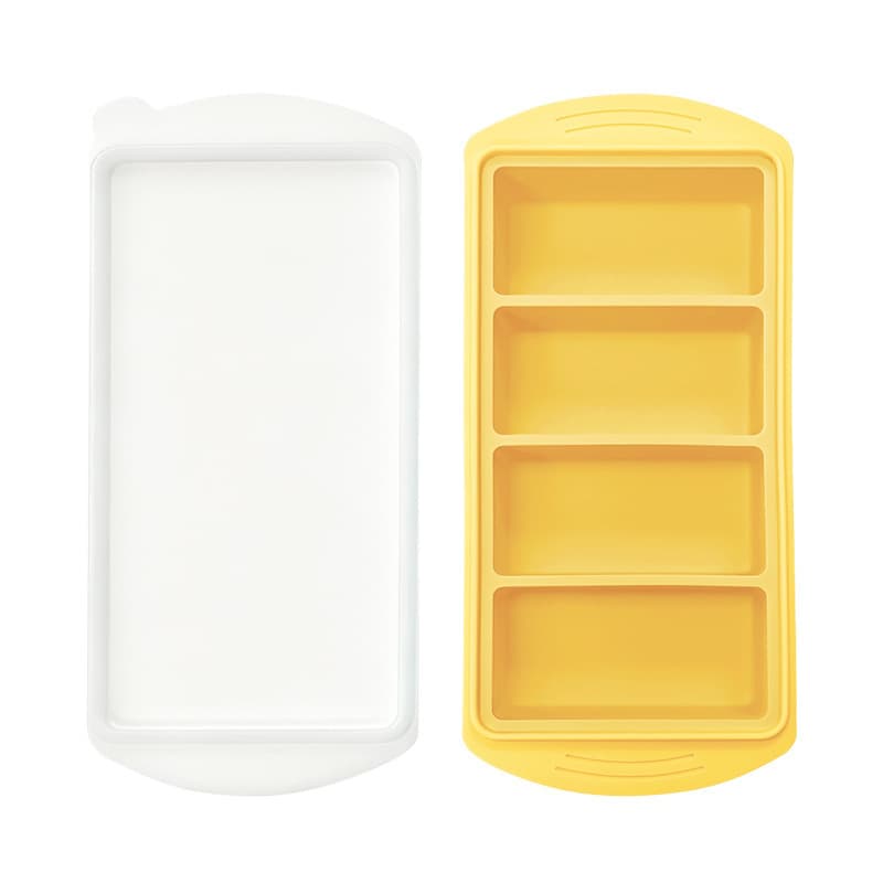 4-compartment new large ice cube tray - yellow