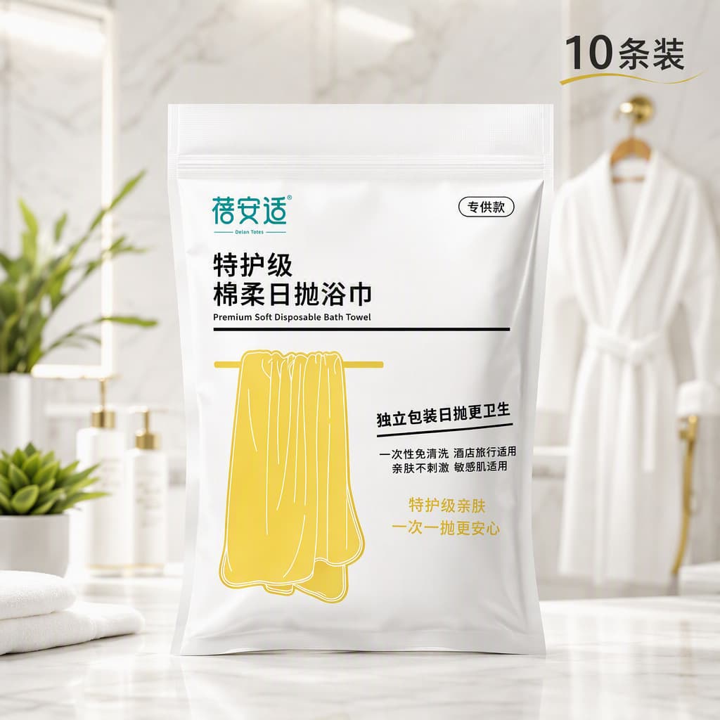Bath towel 70×140cm/10 pieces (70g economical model 55% regenerated cellulose fiber + 45% polyester fiber)