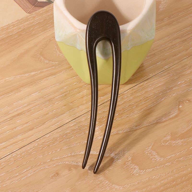Medium purple sandalwood u hairpin--style 03 (15cm)