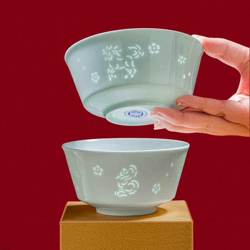 Jingdezhen Yüksək Temperatur Keramika On İki Bürc Qablar Dəsti 4