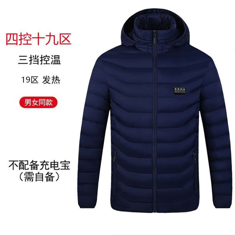Zone 19 4 control blue cotton-padded jacket