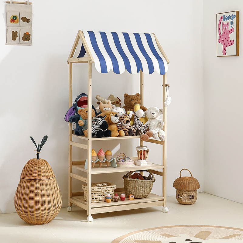 Children's Room Store Storage Rack Children's Toy Storage Rack Household Solid Wood Bookshelf Picture Book Rack Baby Doll Rack 3