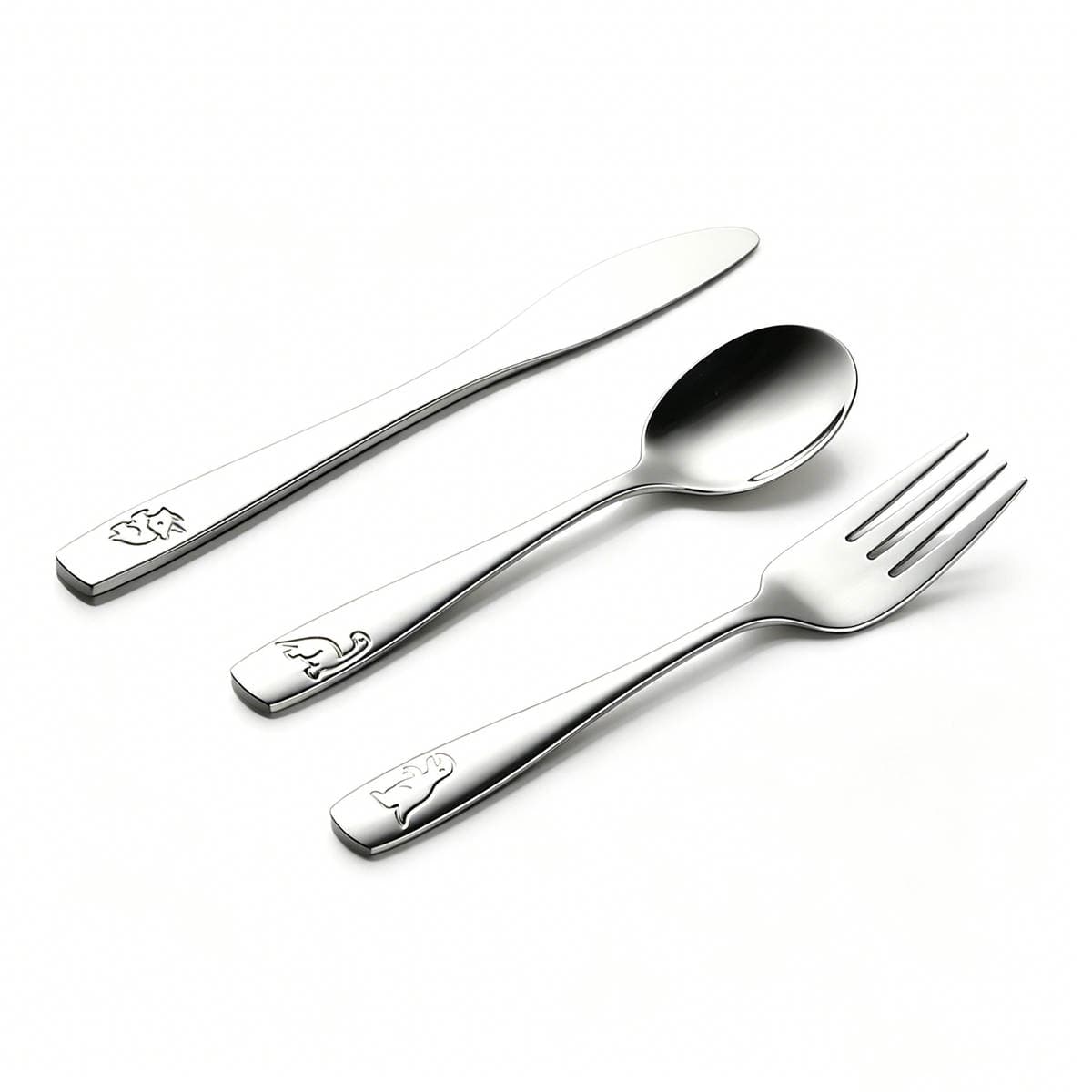 Aen 410 Stainless Steel Children's Cartoon Knife and Fork Spoon Dinosaur Steel Print Cross-border Maternal and Infant Western Tableware 304 Three-piece Set 5