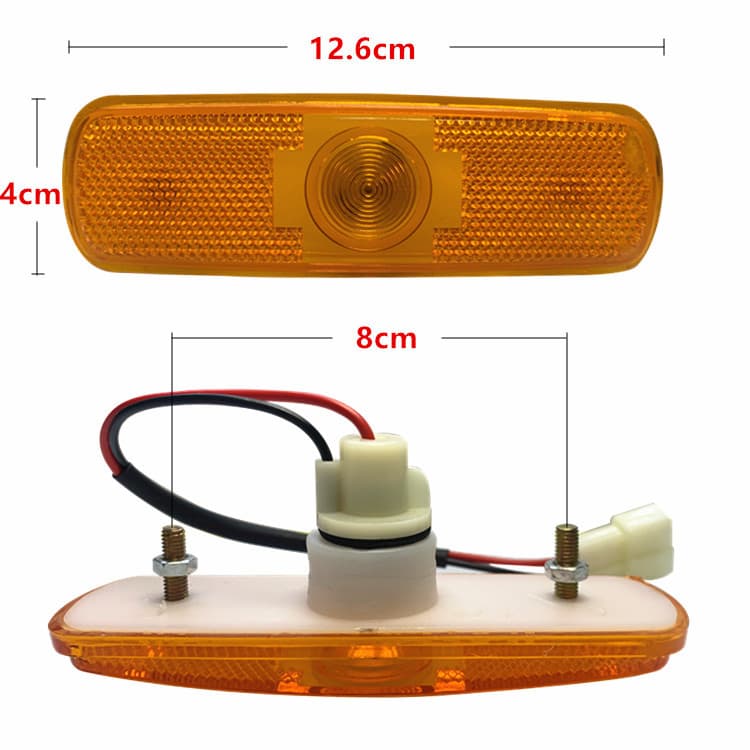 24v bubble bus side marker light - front, screwless mount