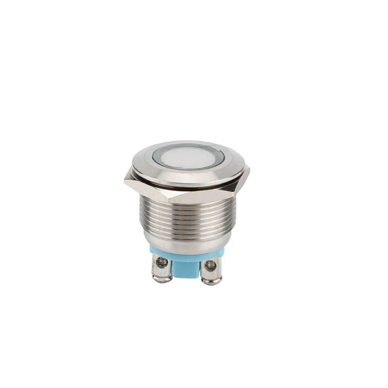 [Free shipping] 19mm metal signal lamp LED equipment fault indicator waterproof flat round pin stainless steel 5