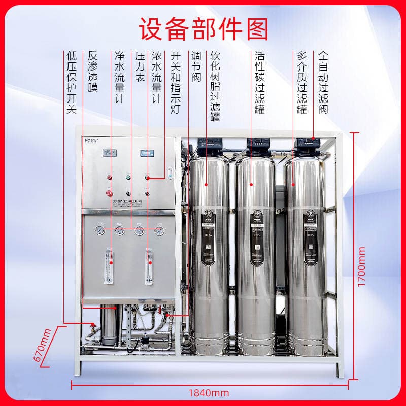 Industrial Grade Deionization Equipment, Medical Grade Purified Water Purification Equipment, Pharmaceutical Ultra-Pure Water Equipment, Raw Water Treatment 3