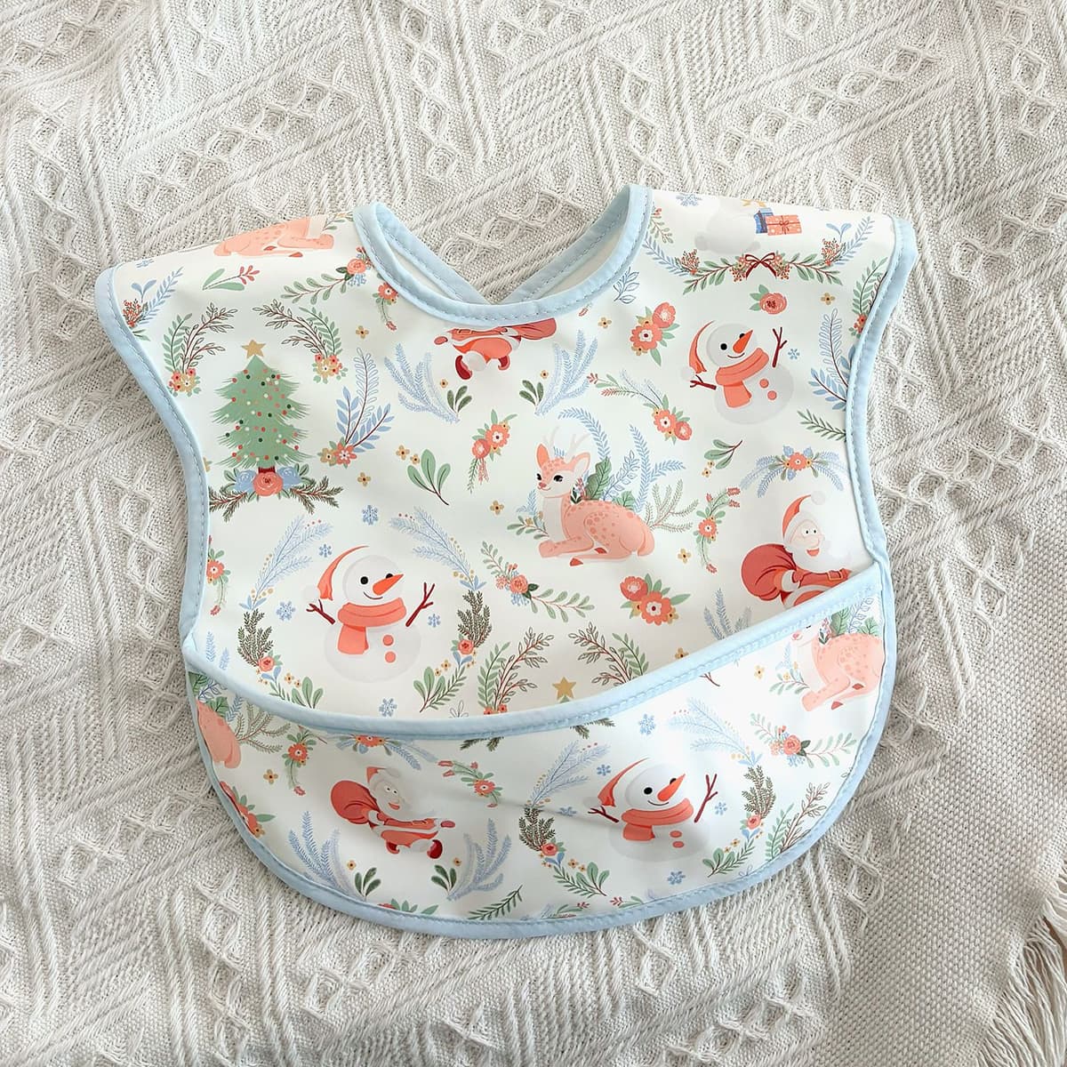 Pu three-dimensional bib christmas