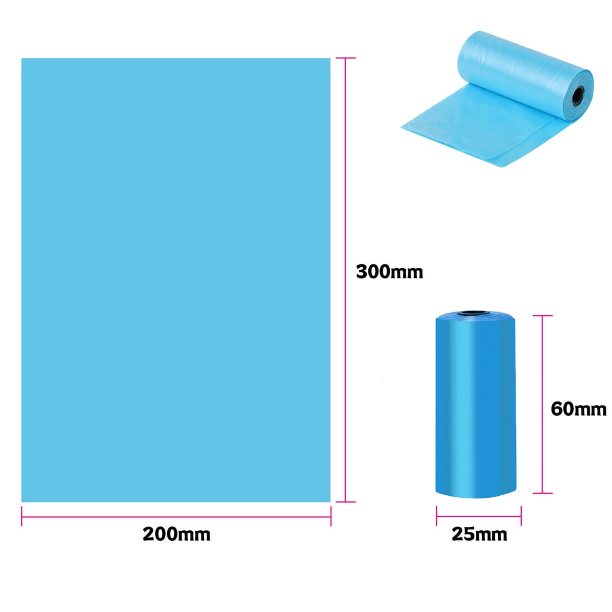 Ordinary PE blue solid color thickness 0.8 silk non-fragrant 15/roll