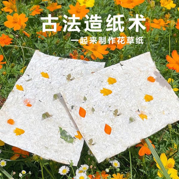 Traditional Papermaking Technique Paper Frame Pulp Children's DIY Material Kit Floral Paper Copy Paper Frame Kindergarten Toy