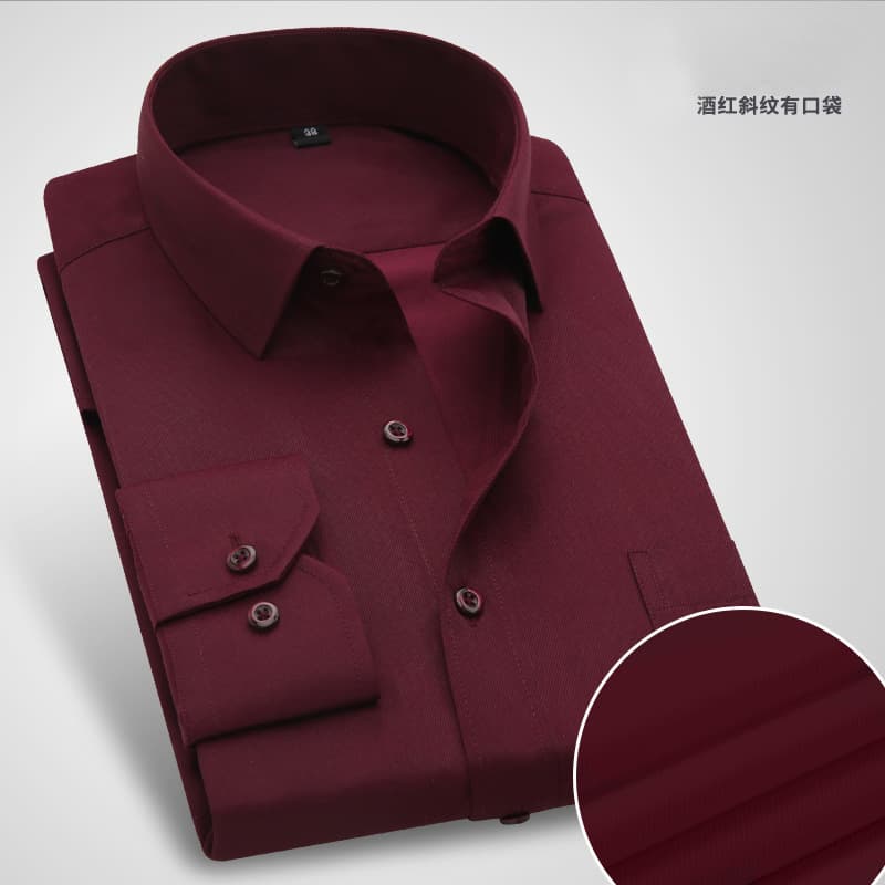 Burgundy Twill Long Sleeve