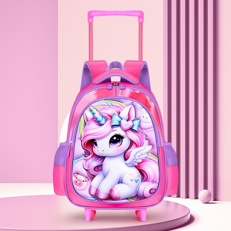 12inch trolley schoolbag rose unicorn