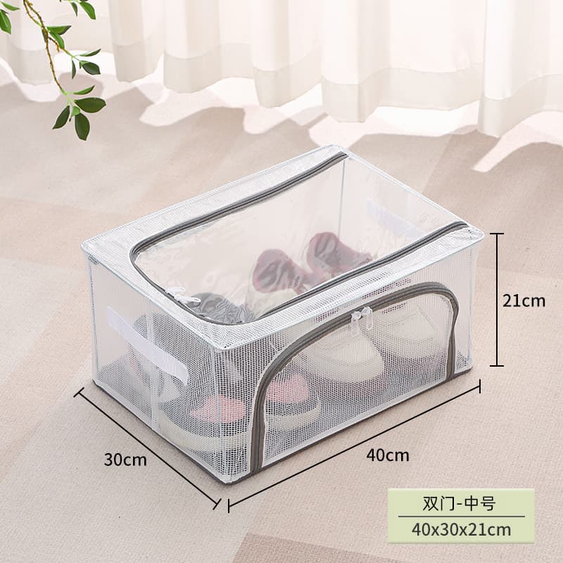 Shoe storage box with double doors [medium size]