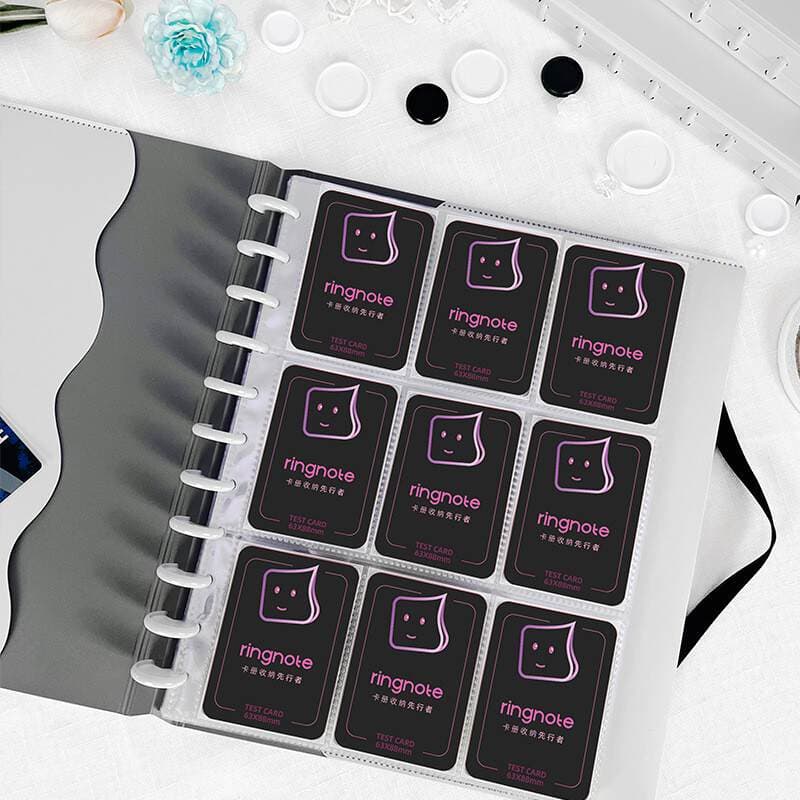 Ringnote Loose-Leaf Card Album 3inch / 3.5inch Small Card Storage Album 4-Slot 9-Slot Polaroid Album Card Collection Album 2