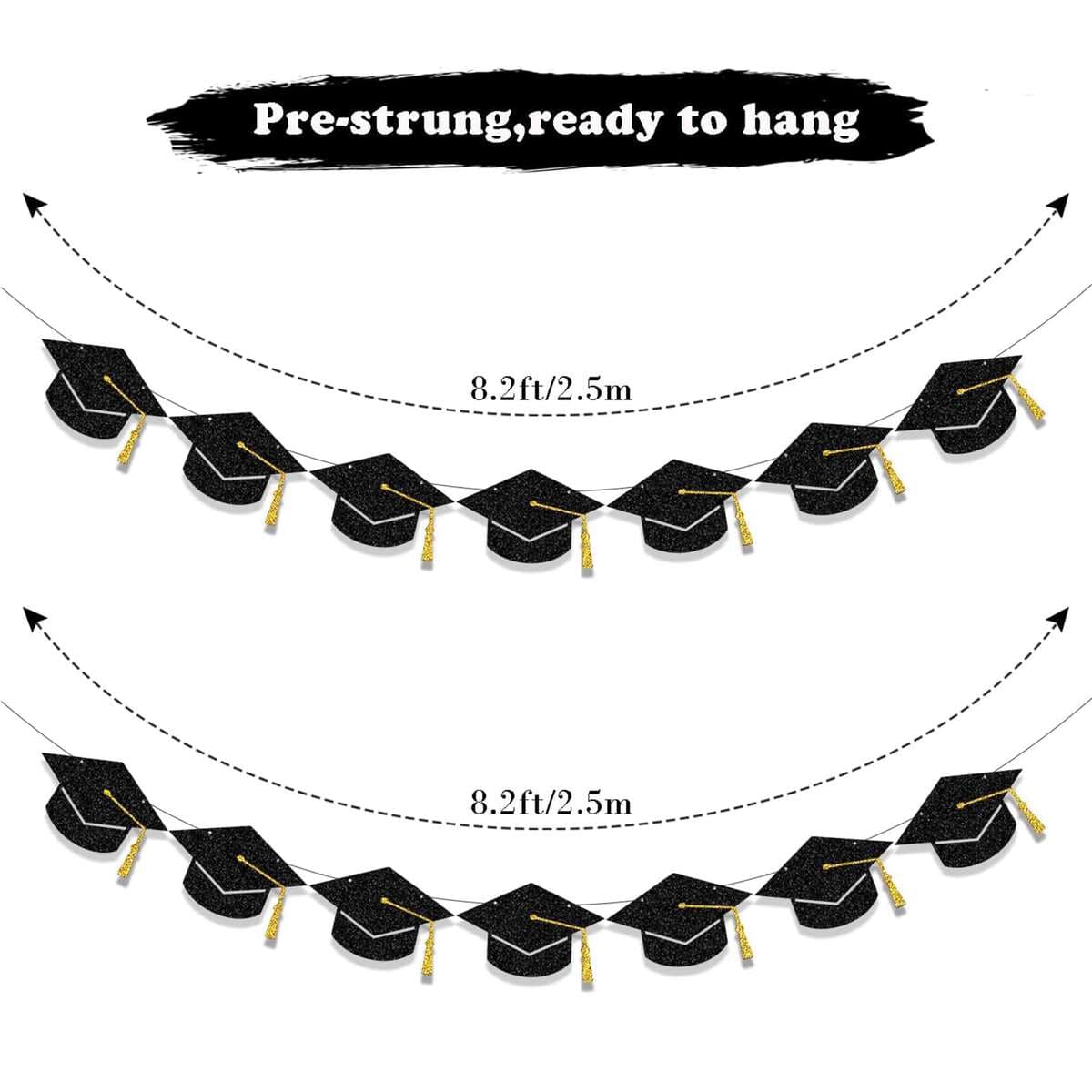 Graduation Party Decoration Supplies Banner, Phd Cap Flag, Wir Sind Stol Auf Dich Glitter Flag 3