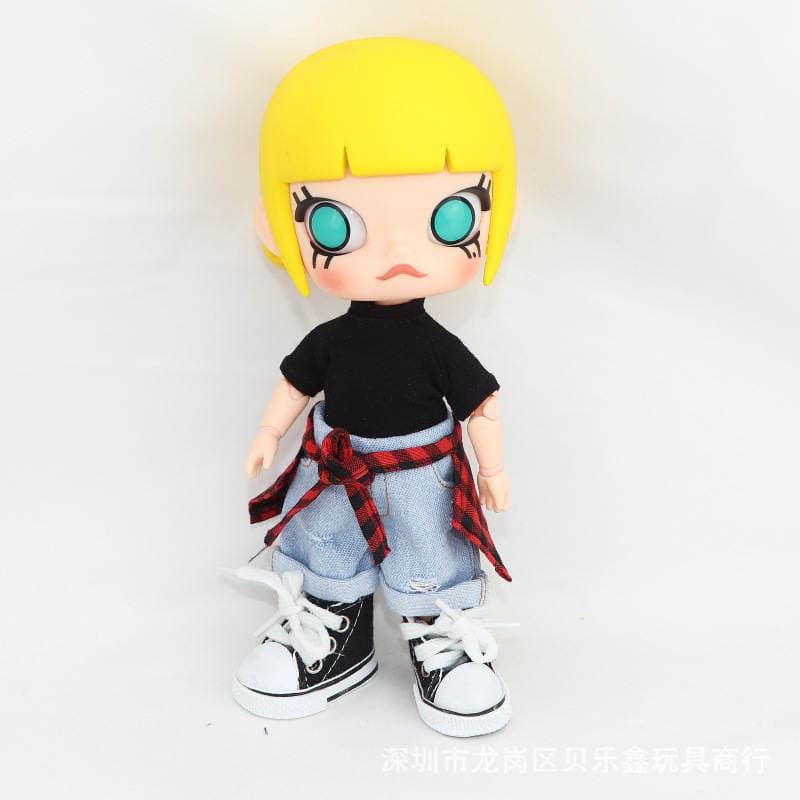 Compatible with Trendy Labubu Toys of the First, Second, and Third Generations, Gazi Sister Zsiga 1/8 Scale Movable Figures, Cool and Stylish Doll Clothes 3