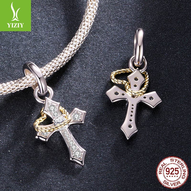 Yinziyun Original S925 Sterling Silver Gold-Plated Pendant Jewelry Accessories Cross-Border Heart Bee DIY Bracelet Beads 2