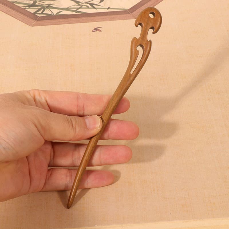 Green sandalwood hairpin---fishman (18cm)