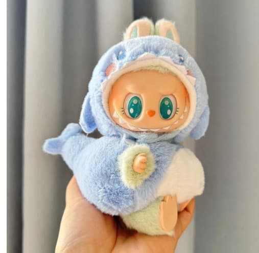 Light blue shark baby clothes two-piece set