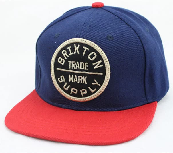 Navy blue and red flat eaves [round mark supply]