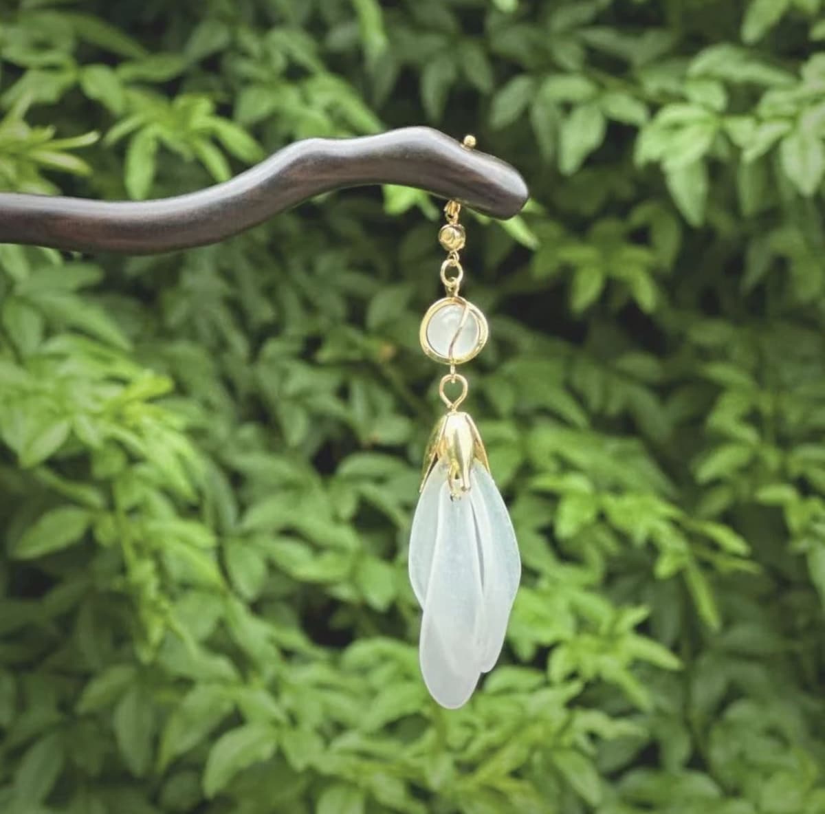 C59 step shake petal hairpin [natural Ebony]]