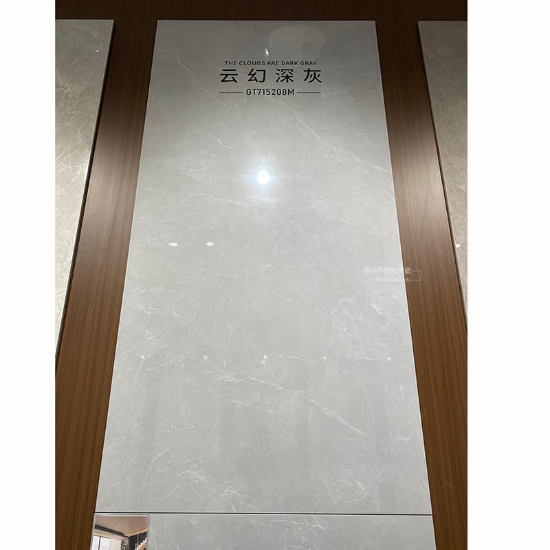 {in stock, made in foshan, guangdong} high-gloss porcelain tile 3c with g-yunhuan dark grey